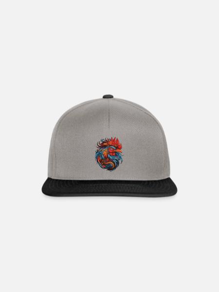 Hahn Portrait - Snapback Cap - Graphit/Schwarz