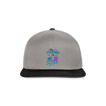 Cette sirène est 8 ans Sirène 8ème fille - Casquette snapback - gris graphite/noir - Devant