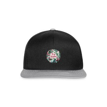 Frohe Weihnachten Design Lustiges Geschenk für Weihnachtsliebhaber - Snapback Cap - Schwarz/Grau - Vorne