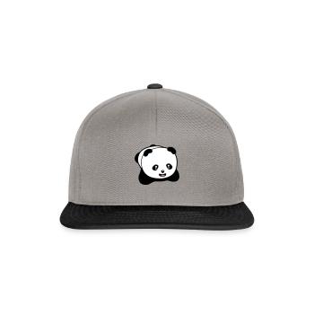 Laughing kawaii panda - Snapback Cap - graphite/black - Front