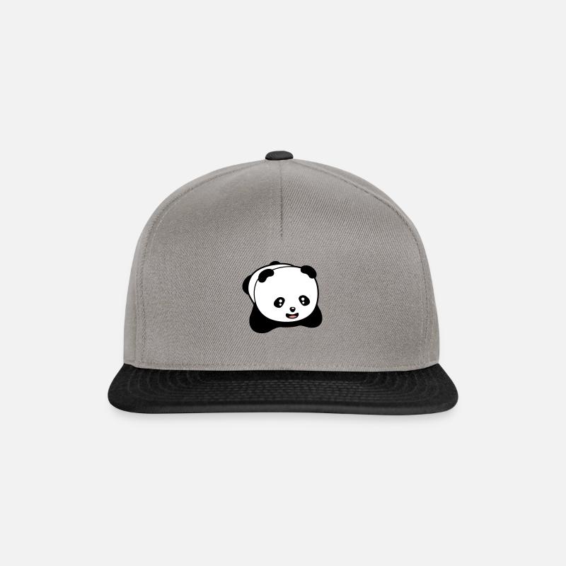 Lachender kawaii panda - Snapback Cap - Graphit/Schwarz