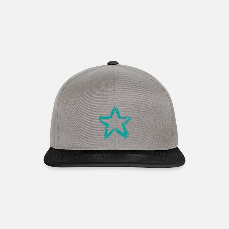 Sternchen Strichzeichnung - Snapback Cap - Graphit/Schwarz