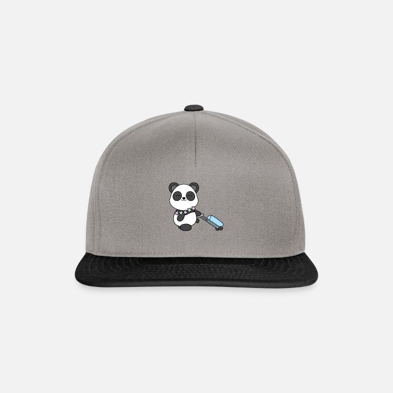 Niedlicher Panda Urlaub Sommerurlaub Hawaii - Snapback Cap - Graphit/Schwarz
