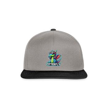 Cooler Otterfly Drache mit Sonnenbrille - Snapback Cap - Graphit/Schwarz - Vorne