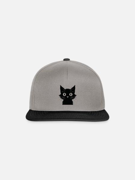 Neugierige Katze - Snapback Cap - Graphit/Schwarz