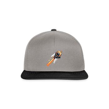 Rakete fliegt ins All - Snapback Cap - Graphit/Schwarz - Vorne