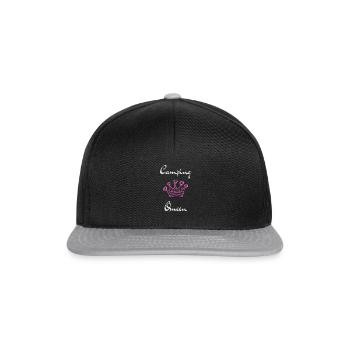 Camping Queen Version 2 (white print) - Snapback Cap - black/grey - Front