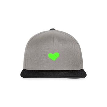 Grünes Herz Geschenkidee - Snapback Cap - Graphit/Schwarz - Vorne
