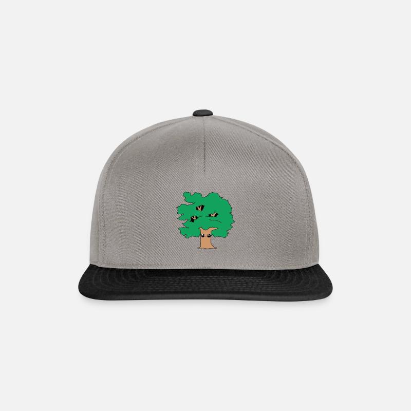 Tree smiling cute trees kawaii cute - Snapback Cap - graphite/black