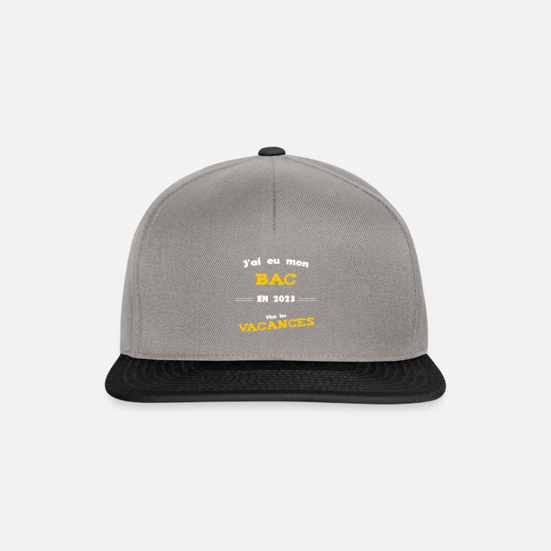J ai eu Mon Bac en 2023 Bachelier et Bachelière - Casquette snapback - gris graphite/noir