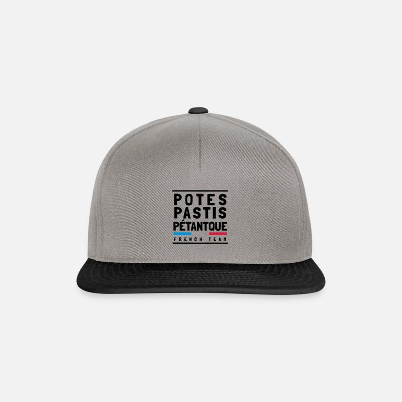 french team : potes pastis pétanque - Casquette snapback - gris graphite/noir