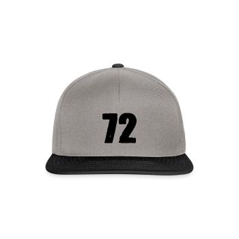 72 Zahl Trikot - Snapback Cap - Graphit/Schwarz - Vorne