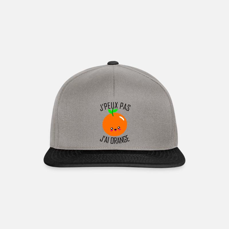 orange - Snapback Cap - graphite/black