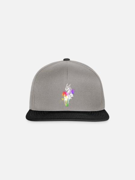 Drache Regenbogen-Kleckse weiß - Snapback Cap - Graphit/Schwarz