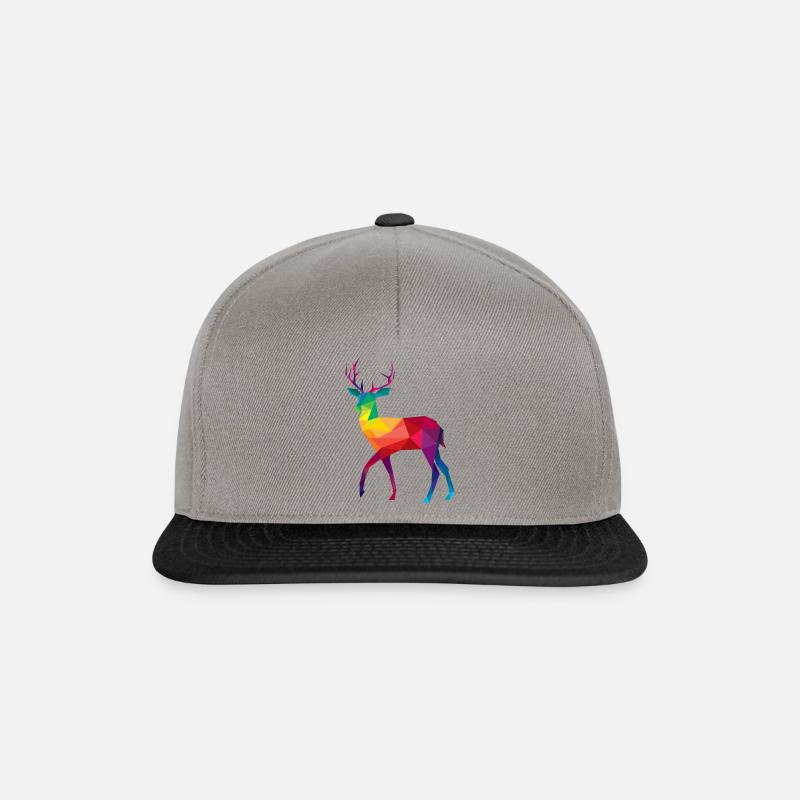 Cerf coloré coloré arc-en-ciel - Casquette snapback - gris graphite/noir