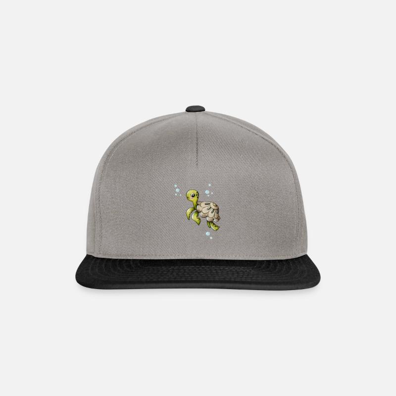 cute turtle - Snapback Cap - graphite/black