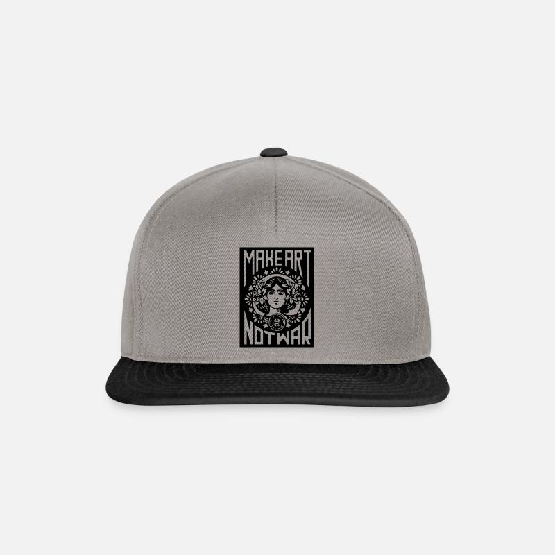 Make Art Not War - Snapback Cap - graphite/black