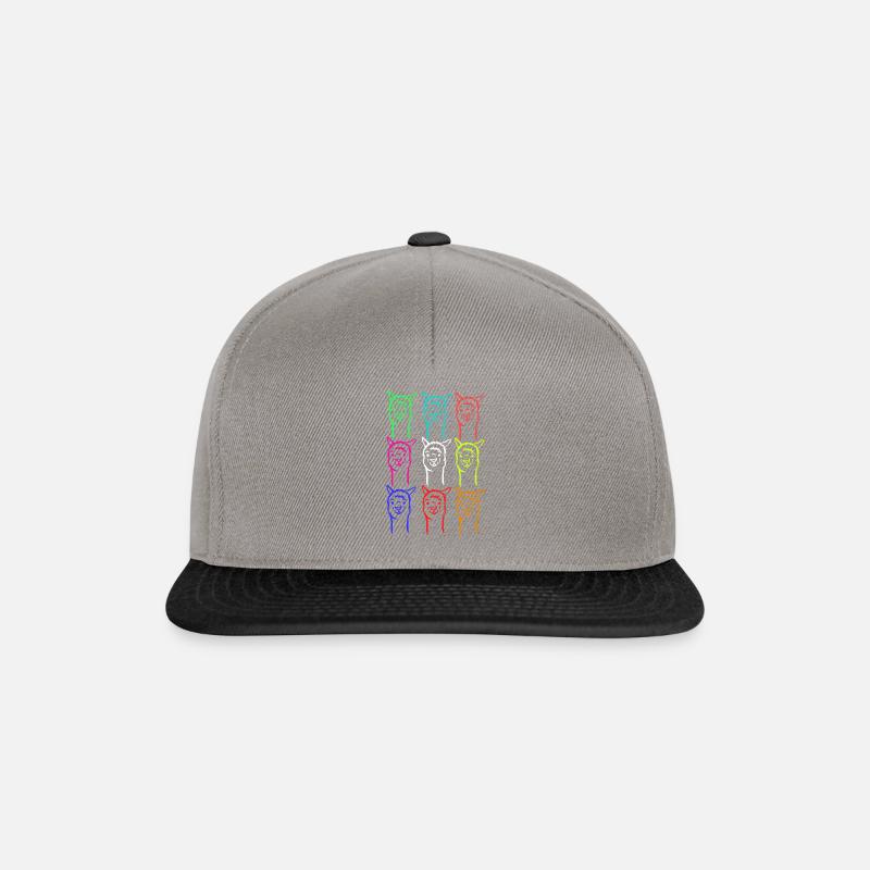Colorful alpaca - Snapback Cap - graphite/black