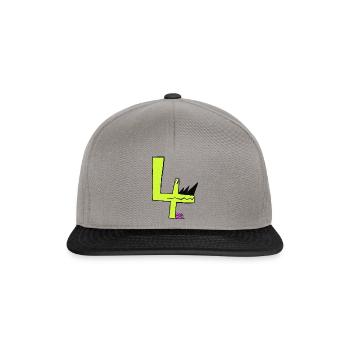 cool number for the 4th birthday for all monster fans - Snapback Cap - graphite/black - Front