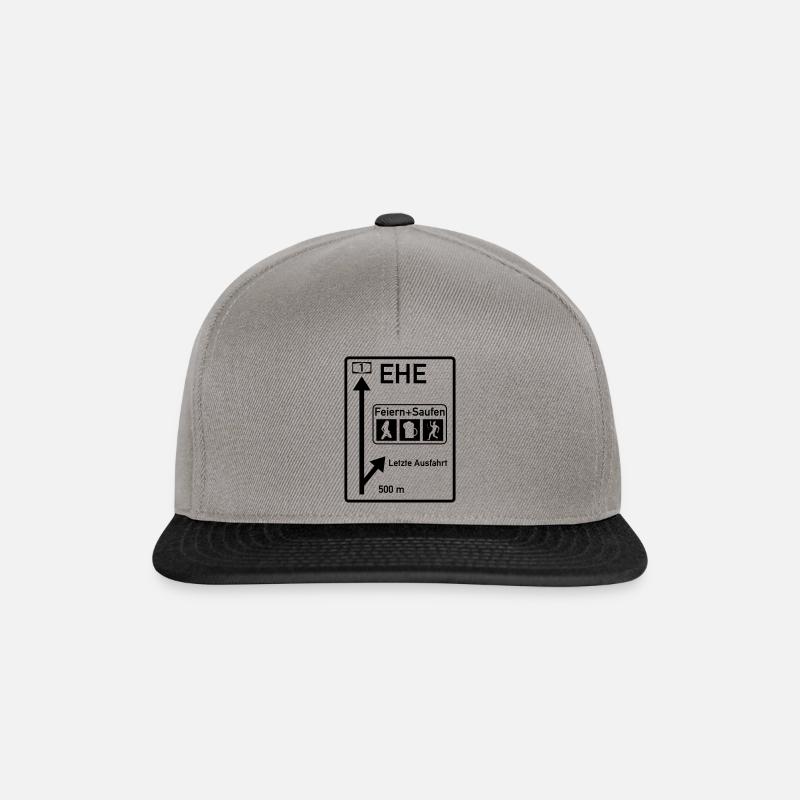Letzte Ausfahrt vor der Ehe Junggesellenabschied - Snapback Cap - Graphit/Schwarz