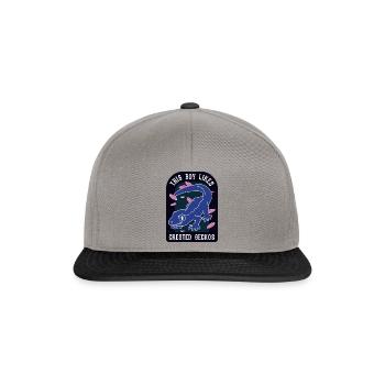 Geckos huppés, oiseaux sauvages, mignon lézard - Casquette snapback - gris graphite/noir - Devant