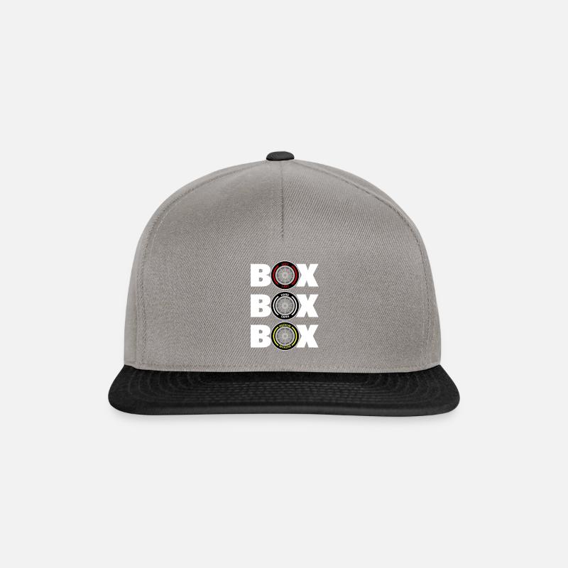 BOÎTE BOÎTE - Texte blanc - Casquette snapback - gris graphite/noir
