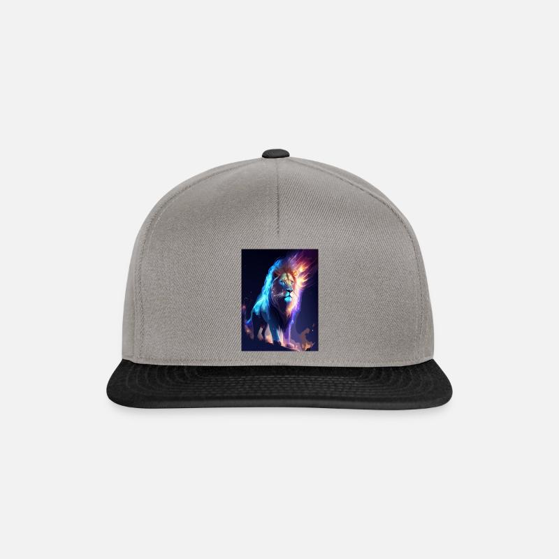 Ein Löwe in Neonfarben - Snapback Cap - Graphit/Schwarz