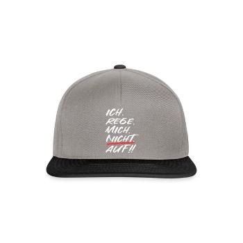Ich rege mich nicht auf - Snapback Cap - Graphit/Schwarz - Vorne