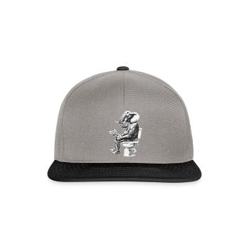 Lustiger Elefant auf WC – Kunstwerk in Schwarz-Wei - Snapback Cap - Graphit/Schwarz - Vorne