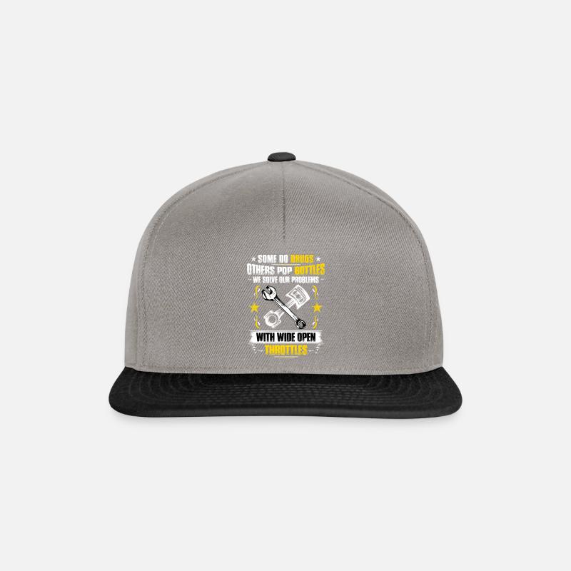 Motorcycle Solve Problems With Wide Open Throttle - Snapback Cap - Graphit/Schwarz