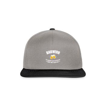 Bauherr Bier Hausbau Eigenheim Richtfest 2022 - Snapback Cap - Graphit/Schwarz - Vorne