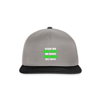 Pfefferminz Likör Pfeffi Vatertag Sauf - Snapback Cap - Graphit/Schwarz - Vorne