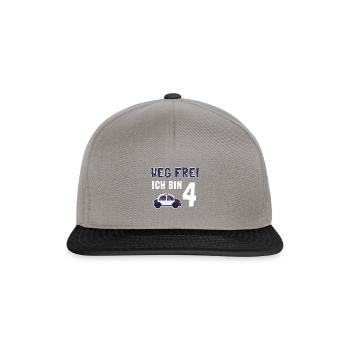 Kindergeburtstag Polizist 4 Jahre Kinder Polizei - Snapback Cap - Graphit/Schwarz - Vorne