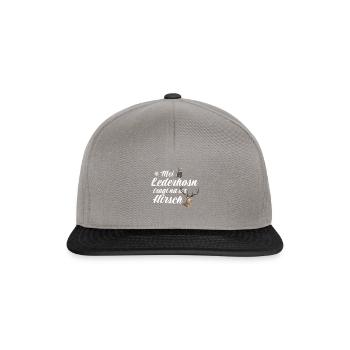 Basst Scho | Trachten Hirsch - Snapback Cap - Graphit/Schwarz - Vorne