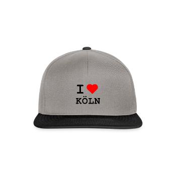 I love Köln / Ich liebe Köln - Snapback Cap - Graphit/Schwarz - Vorne