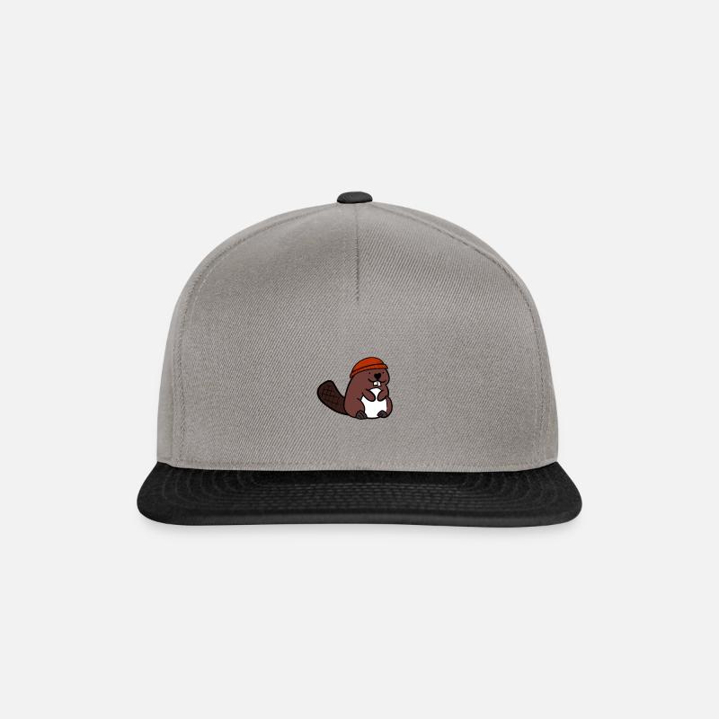 Beaver with a hat - Snapback Cap - graphite/black