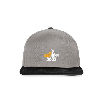 Bauherr Hausbau Eigenheim Richtfest 2022 - Snapback Cap - Graphit/Schwarz - Vorne