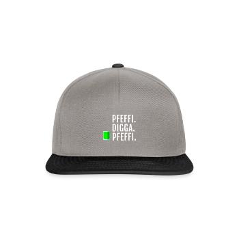 Pfefferminz Likör Pfeffi Vatertag Sauf - Snapback Cap - Graphit/Schwarz - Vorne