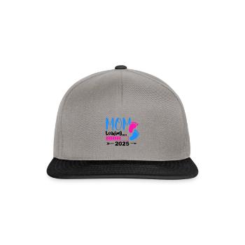 Mom 2025 loading, Ich werde 2025 Mutter - Snapback Cap - Graphit/Schwarz - Vorne