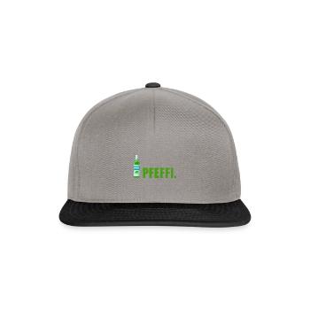 Pfefferminz Likör Pfeffi Vatertag Sauf - Snapback Cap - Graphit/Schwarz - Vorne