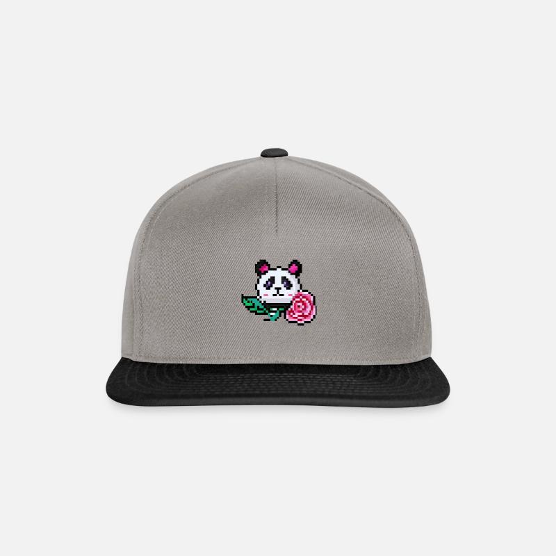 Panda Pixel - Snapback Cap - Graphit/Schwarz