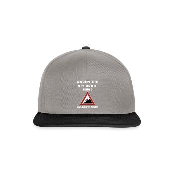 For e-bike lovers. Why do I drive with battery? - Snapback Cap - graphite/black - Front