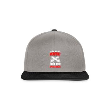 Kettensäge spektakulär - Holz machen - Snapback Cap - Graphit/Schwarz - Vorne
