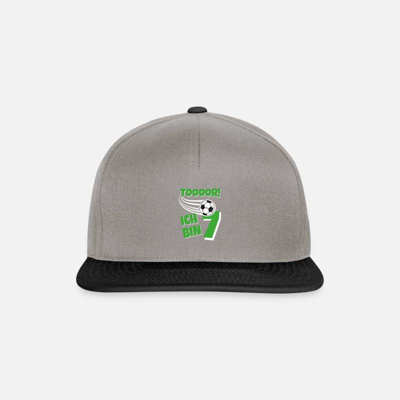 Fussballspieler Kindergeburtstag 7 Jahre - Snapback Cap - Graphit/Schwarz