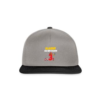 Kindergeburtstag 3 Jährige Feuerwehr Auto - Snapback Cap - Graphit/Schwarz - Vorne