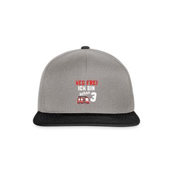 Kindergeburtstag 3 Jährige Feuerwehr Auto - Snapback Cap - Graphit/Schwarz - Vorne