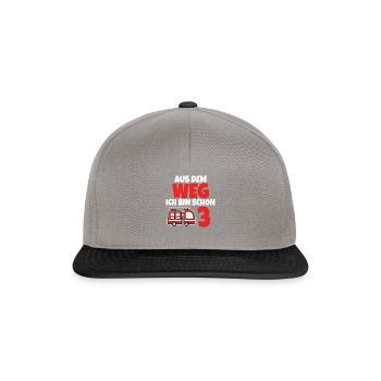 Kindergeburtstag 3 Jährige Feuerwehr Auto - Snapback Cap - Graphit/Schwarz - Vorne