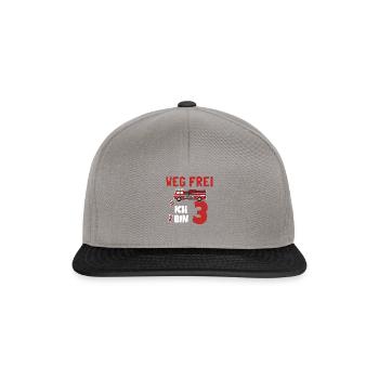 Kindergeburtstag 3 Jährige Feuerwehr Auto - Snapback Cap - Graphit/Schwarz - Vorne