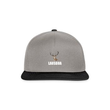 Lausbua Hirsch Lederhosen - Snapback Cap - Graphit/Schwarz - Vorne