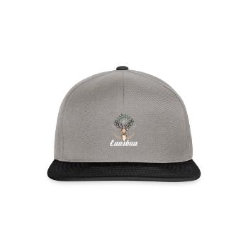 Lausbua Hirsch Lederhosen - Snapback Cap - Graphit/Schwarz - Vorne